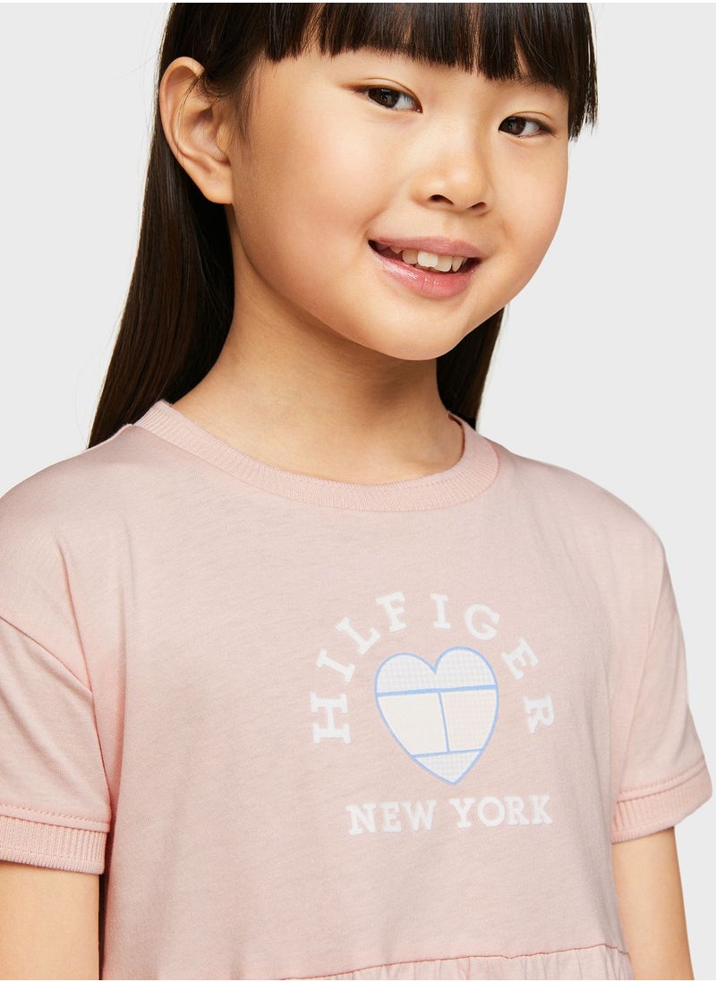 Youth Printed Tiered Dress