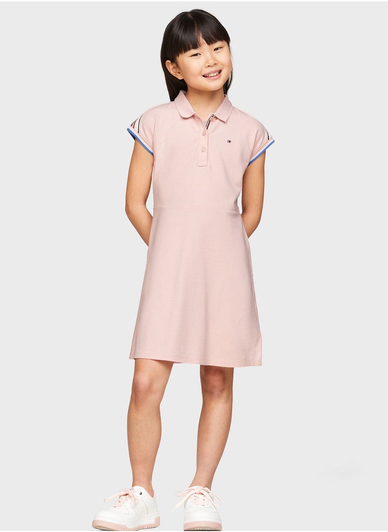 Youth Striped Polo Dress