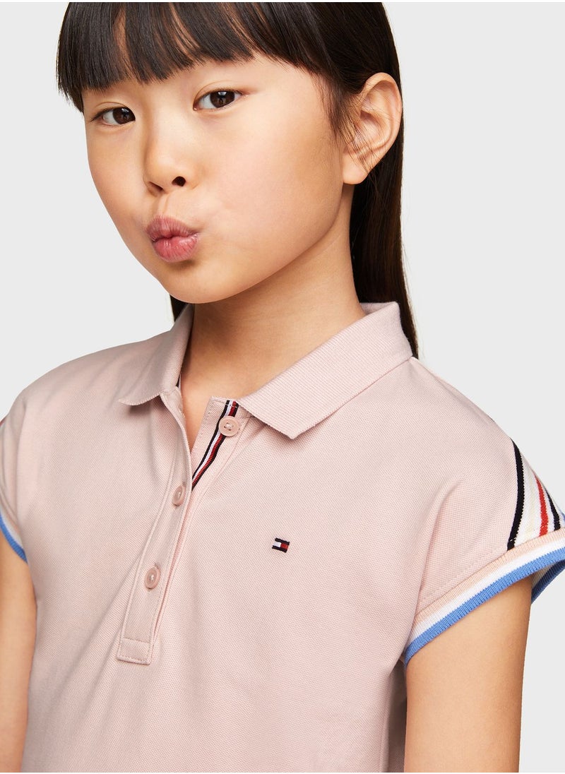 Youth Striped Polo Dress