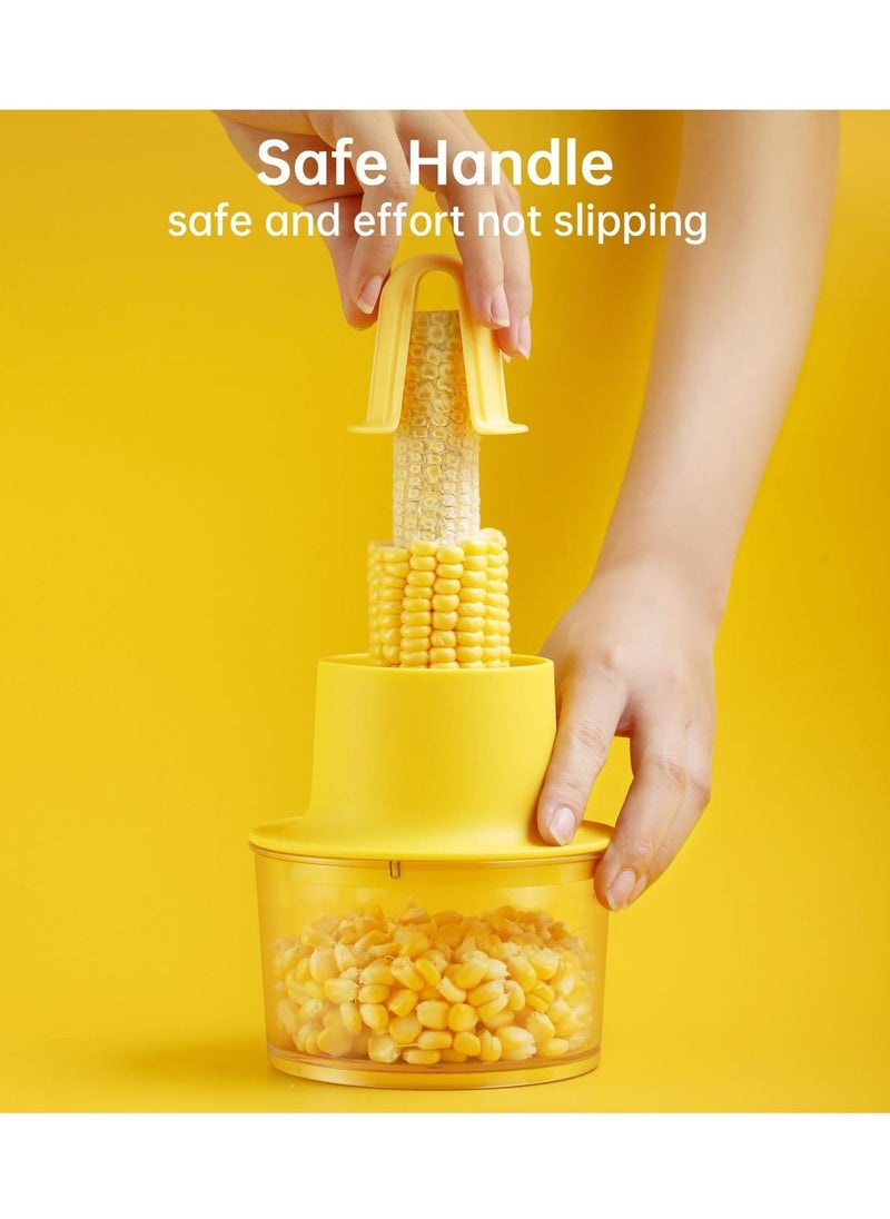 Plastic Corn Peeler, Corn Stripper, with Built-In Cup Grater, Corn Kernel Cutter Ginger Grater, Convenient and fast Quickly get rid of corn kernels, suitable for kitchen