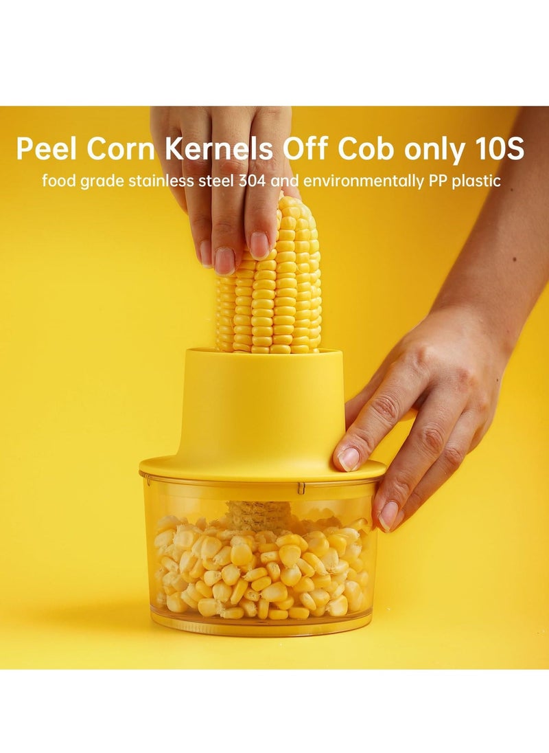 Plastic Corn Peeler, Corn Stripper, with Built-In Cup Grater, Corn Kernel Cutter Ginger Grater, Convenient and fast Quickly get rid of corn kernels, suitable for kitchen