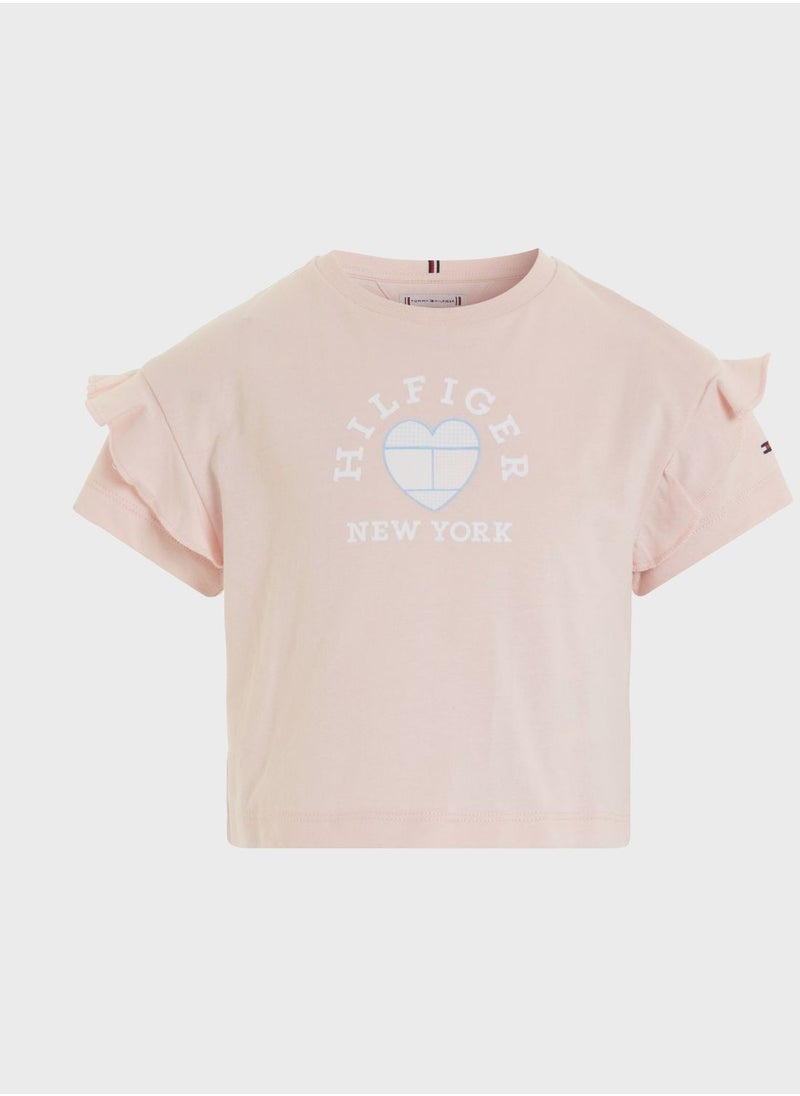 Kids Heart Printed T-Shirt