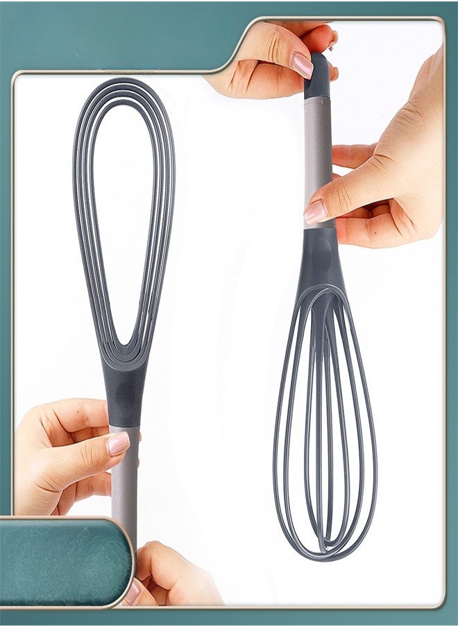 Twist Whisk 2 in 1 flat and Collapsible balloon whisk Suitable for non stick cookware