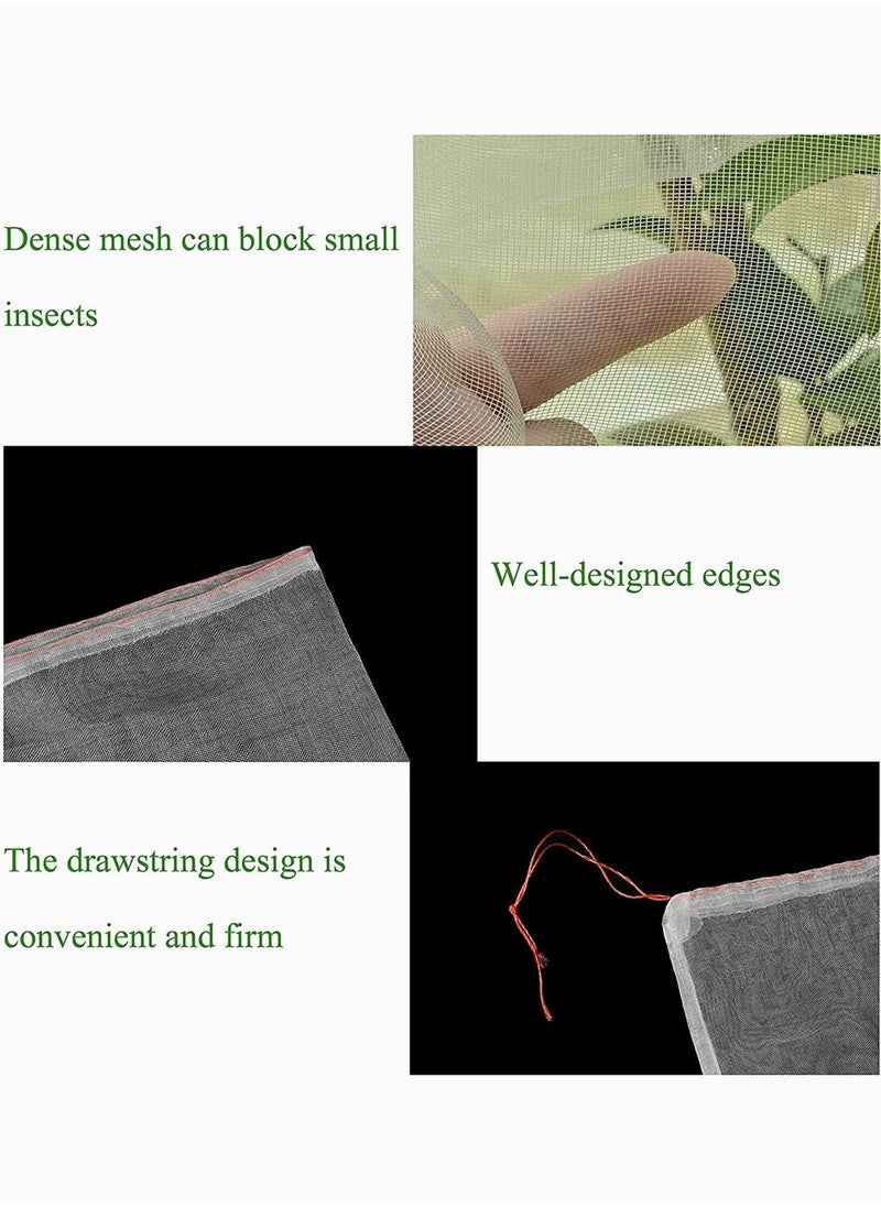 Plant Net Bags, with Adjustable Drawstring Birds Netting Fruit Bags for Protectin Plants and Fruit Trees Flowers Garden Netting for Pest Barrier Bag Deer 4 Pieces
