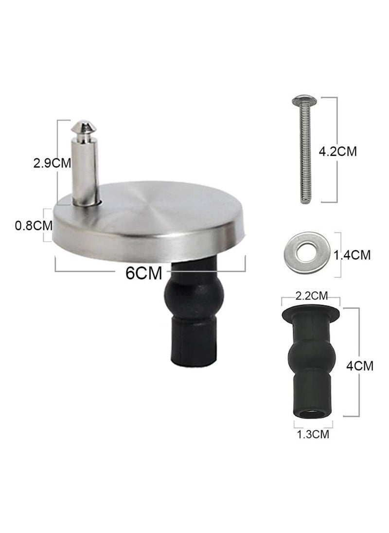 Toilet Seat Hinges Top Fixings Universal Replacement Rubber Well Nuts Screws for Blind Holes Fittings 1 Pair Expanding Quick Release Fix