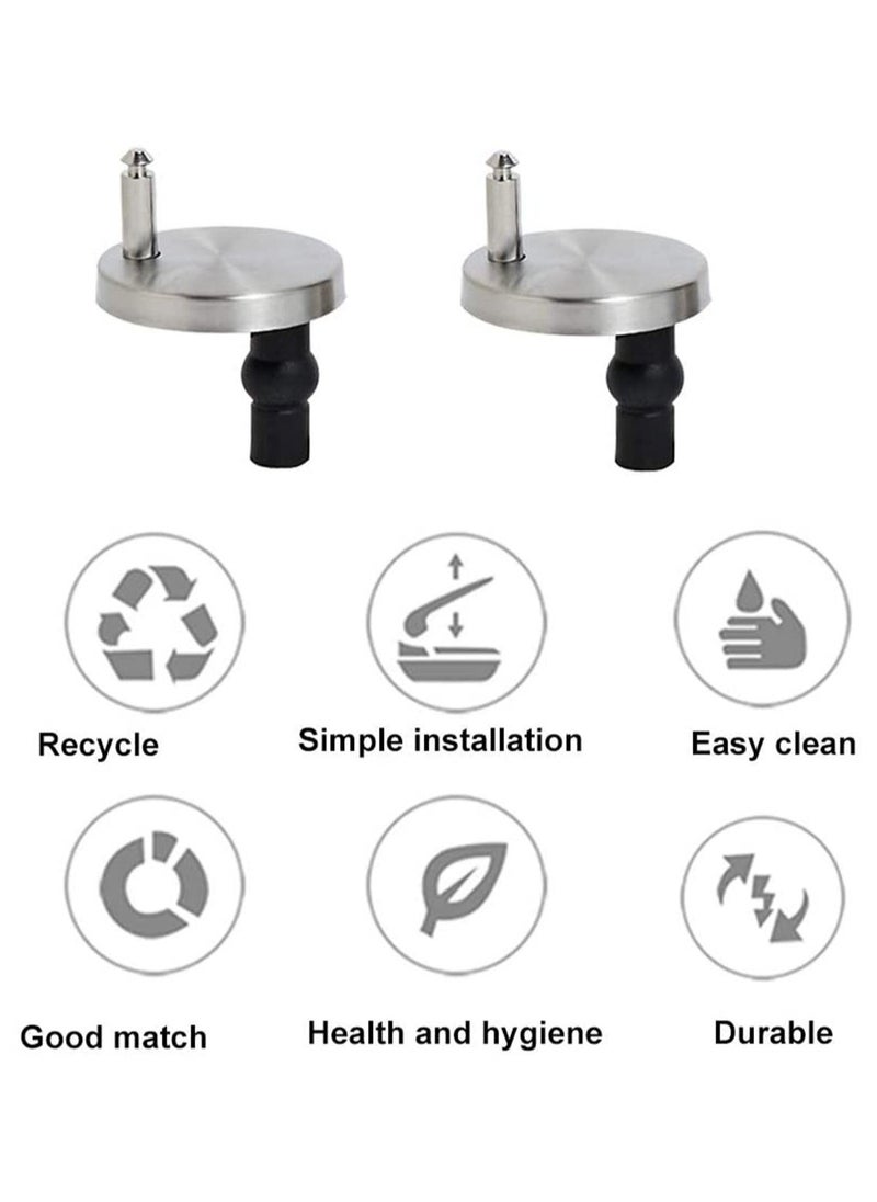 Toilet Seat Hinges Top Fixings Universal Replacement Rubber Well Nuts Screws for Blind Holes Fittings 1 Pair Expanding Quick Release Fix