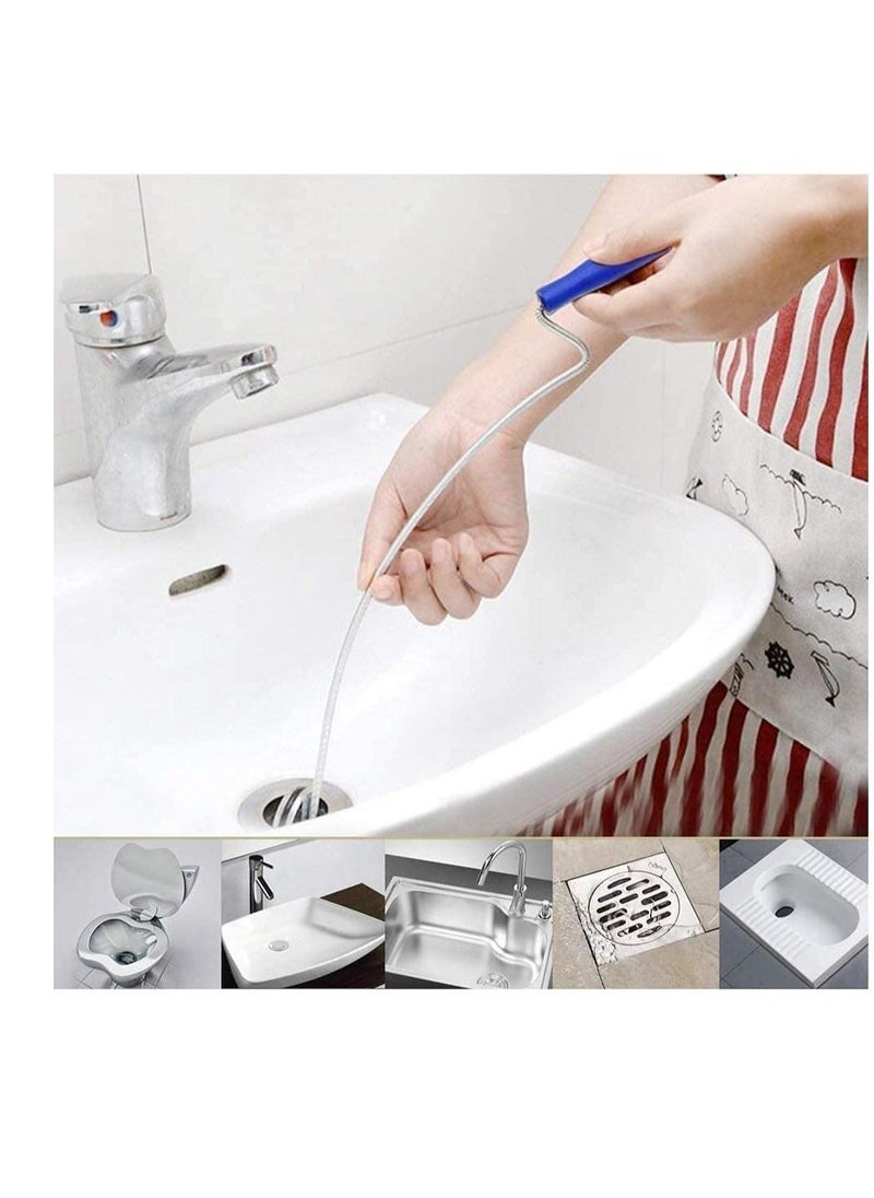 5 in 1 Sink Snake Cleaner Drain Auger Hair Catcher, Sink Dredge Drain Clog Remover Cleaning Tools for Kitchen Sink Bathroom Tub Toilet Clogged Drains Dredge Pipe Sewers