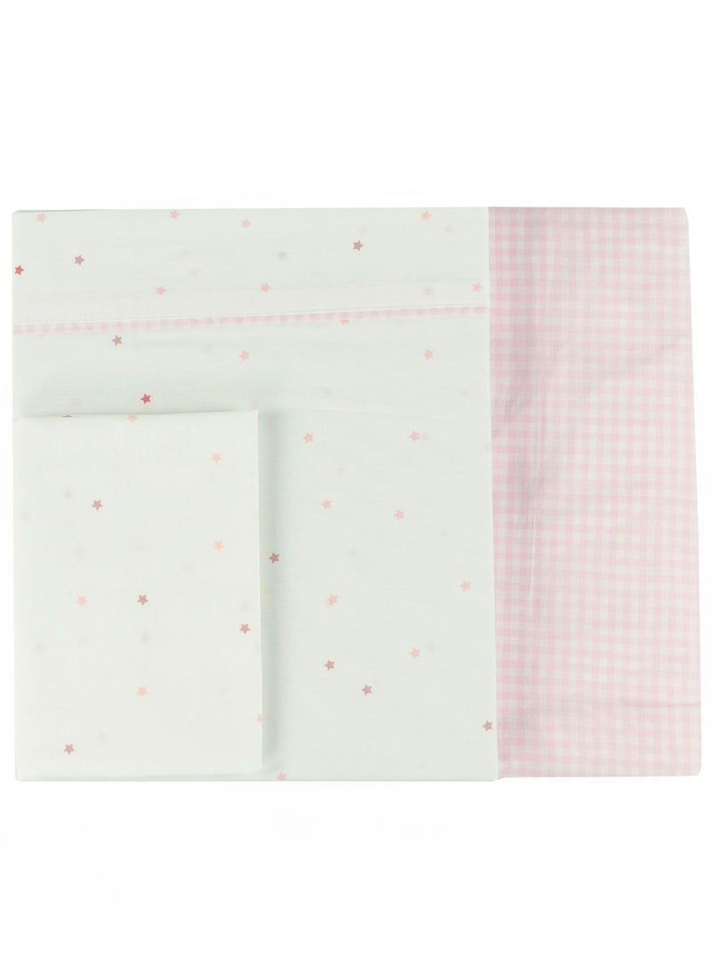 Bumble & Bird - Lullaby Starlight Baby Bedding Set For Bassinet - 3pcs - Pink