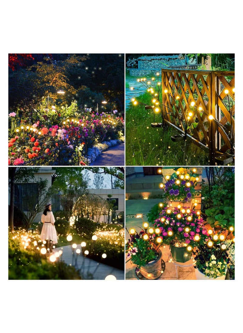 Brightever Upgraded Solar Lights Outdoor Waterproof - Swaying Solar Garden Lights, Firefly Lights with Highly Flexible Copper Wires, Yard Pathway Christmas Landscape Stake Lights, 2 Packs