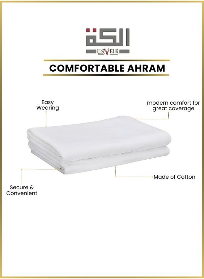 U.S. ELK Hajj/Umrah Towels | Premium Cotton Mens Ahram Set | Odor-Free, Quick-Drying, Lightweight Ahram Set