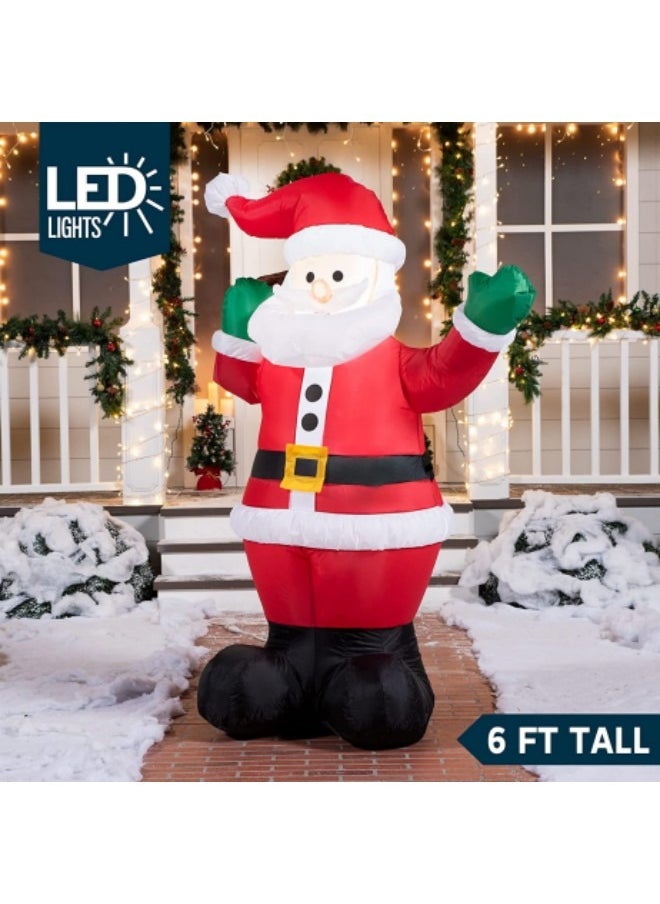 Inflatable Outdoor Decorations, 6FT/1.8M Luminous Inflatable Ornaments with LED Lights Built-in,Tethers, Stakes for Outdoor Decor