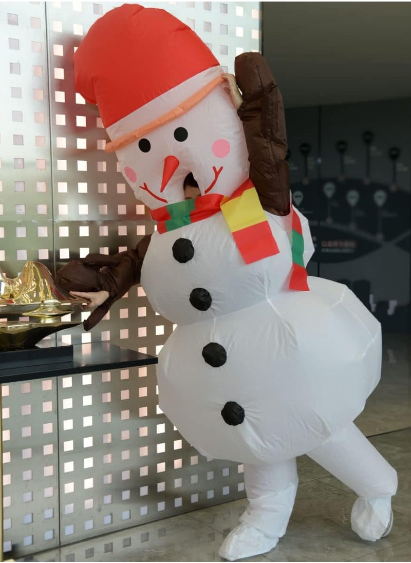 Snowman Inflatable Blow Up Costume Suit for Christmas Halloween Cosplay Men Women Funny Costume