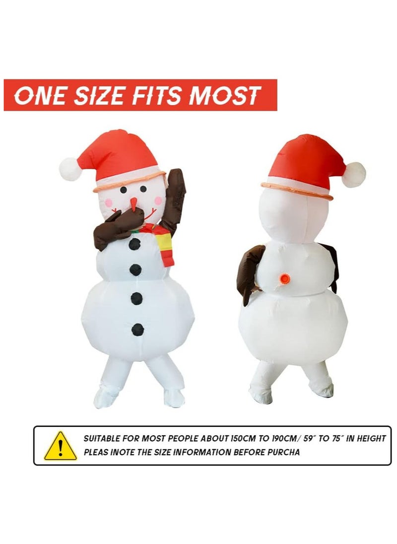 Snowman Inflatable Blow Up Costume Suit for Christmas Halloween Cosplay Men Women Funny Costume