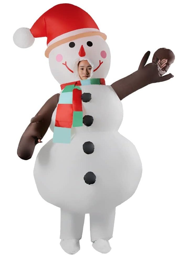 Snowman Inflatable Blow Up Costume Suit for Christmas Halloween Cosplay Men Women Funny Costume