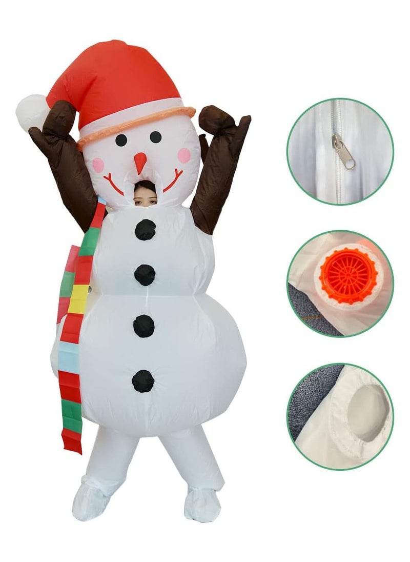 Snowman Inflatable Blow Up Costume Suit for Christmas Halloween Cosplay Men Women Funny Costume