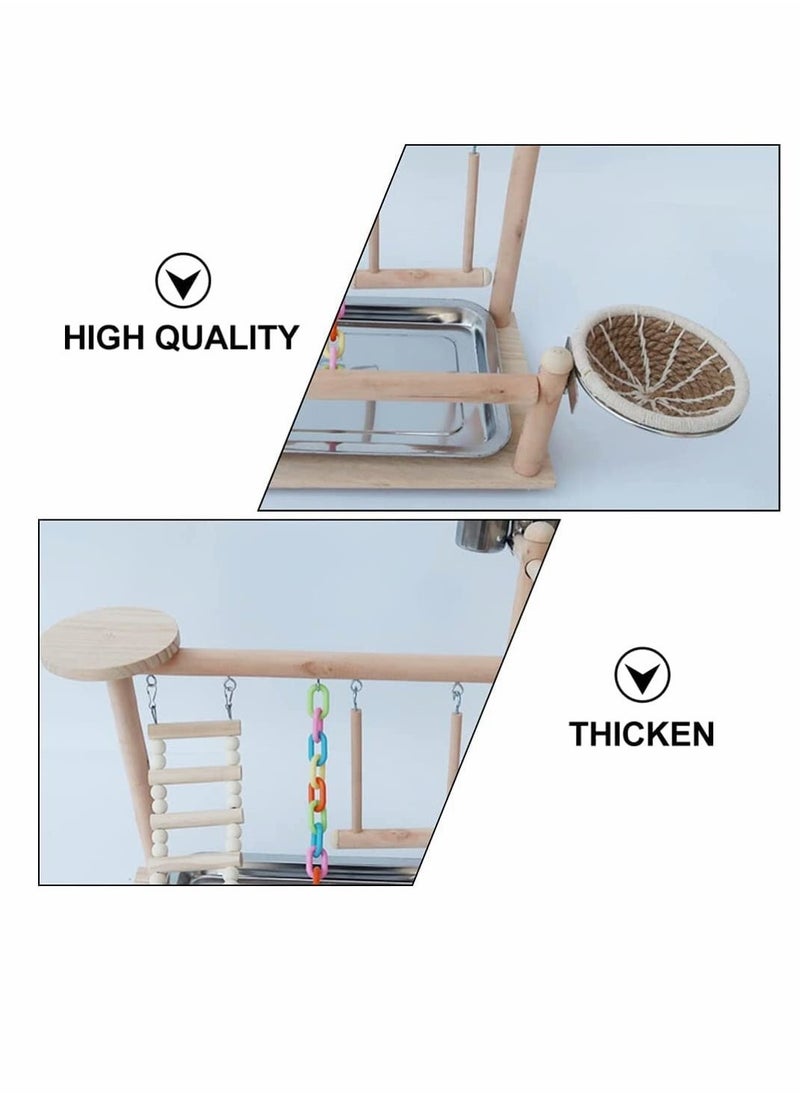 Bird Perch Platform Bird Playground Parrots Playstand Birds Perch Stand Play Gym Cockatiel Playpen Bridges Swings Food Bowl Parakeet Breeding Box for African Grey Conures Cockatoos Parrotlets