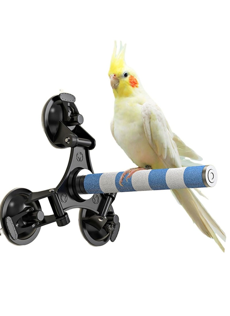 Bird Perch Stand Toy, Bird Perches Air Frosted Stand Suction Cup Anywhere Budgie Parrot Perch, Paw Grinding Stick for Bird Cage Accessories Parakeet Cockatiel