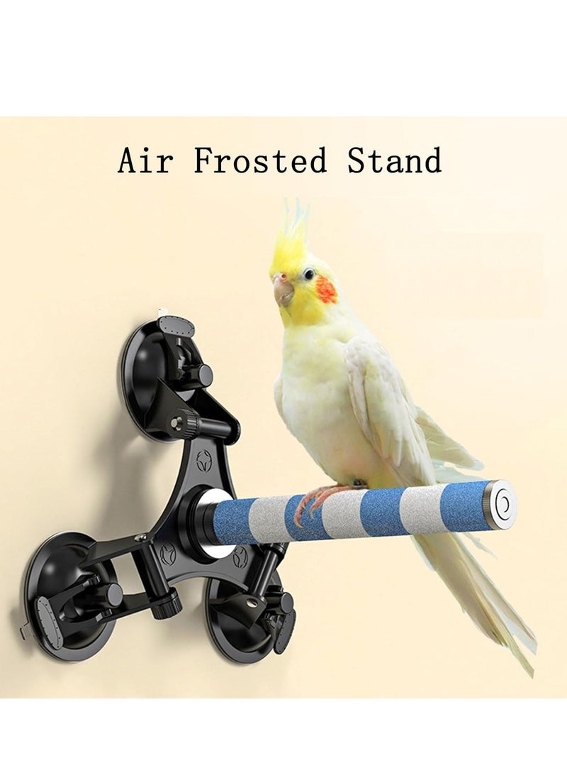 Bird Perch Stand Toy, Bird Perches Air Frosted Stand Suction Cup Anywhere Budgie Parrot Perch, Paw Grinding Stick for Bird Cage Accessories Parakeet Cockatiel