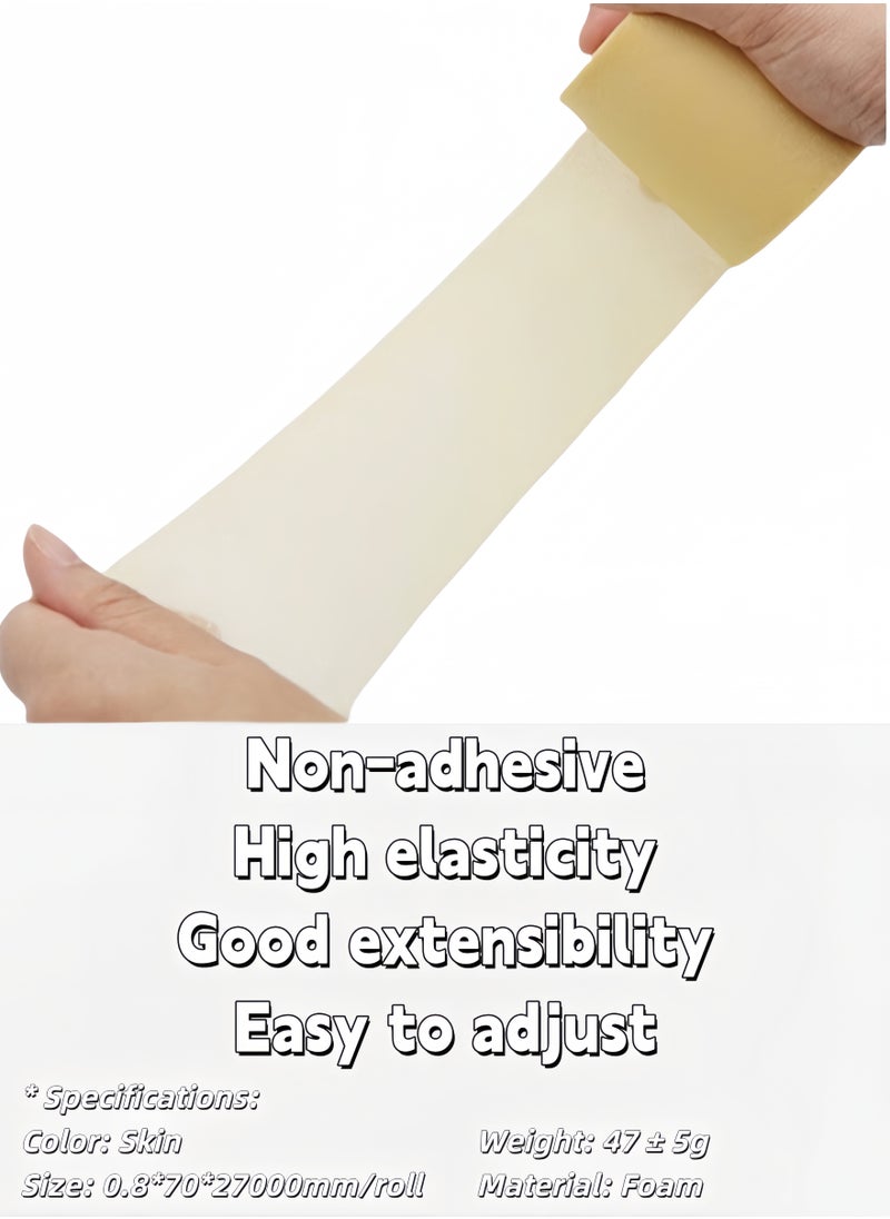 (5.0+3.8)*910cm 2 White Athletic Tapes, 7*2700cm 1 Skin Foam Pre-wrap, & 1 Stainless Steel Scissors, Sports Protection Set,Very Strong, Easy Tear, No Sticky Residue Tape for Athlete & Sport Trainers & First Aid Injury Wrap, Suitable for Basketball, Bats, Tennis, Gymnastics, Boxing, etc.