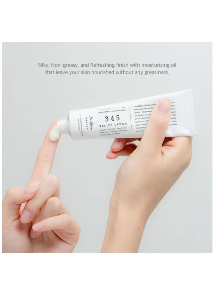 345 Relief Cream Face Moisturizer with Niacinamide - Blemish Care & Soothing Vegan Korean Skincare for All Skin Types