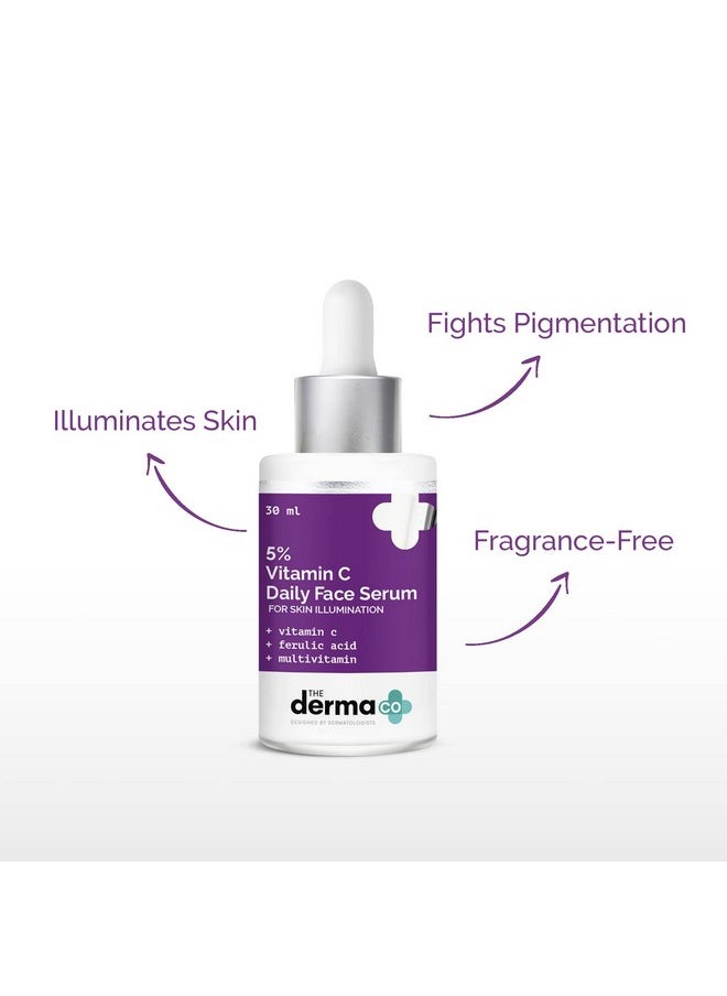 5% Vitamin C Daily Face Serum With Ferulic Acid & Multivitamin For Skin Illumination 30Ml