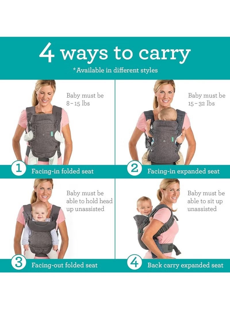 4-In-1 Convertible Baby Carrier - Grey