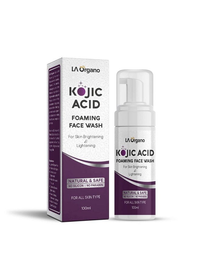 Kojic Foaming Face Wash Enriched With Licorice Vitamin C Niacinamide For Skin Brightening & Lightening Reduce Dark Spots Wrinkles & Fine Lines (Pack Of 1) 100Ml