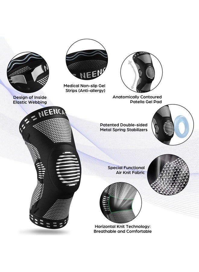 Knee Brace For Men,Knee Compression Sleeve Support With Patella Gel Pads & Side Stabilizers,Medical Grade Knee Sleeves For Running,Meniscus Tear,Arthritis,Acl,Joint Pain Relief,Injury Recovery