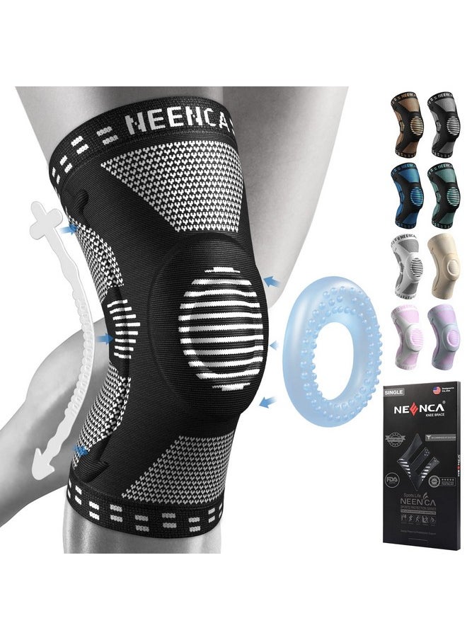 Knee Brace For Men,Knee Compression Sleeve Support With Patella Gel Pads & Side Stabilizers,Medical Grade Knee Sleeves For Running,Meniscus Tear,Arthritis,Acl,Joint Pain Relief,Injury Recovery