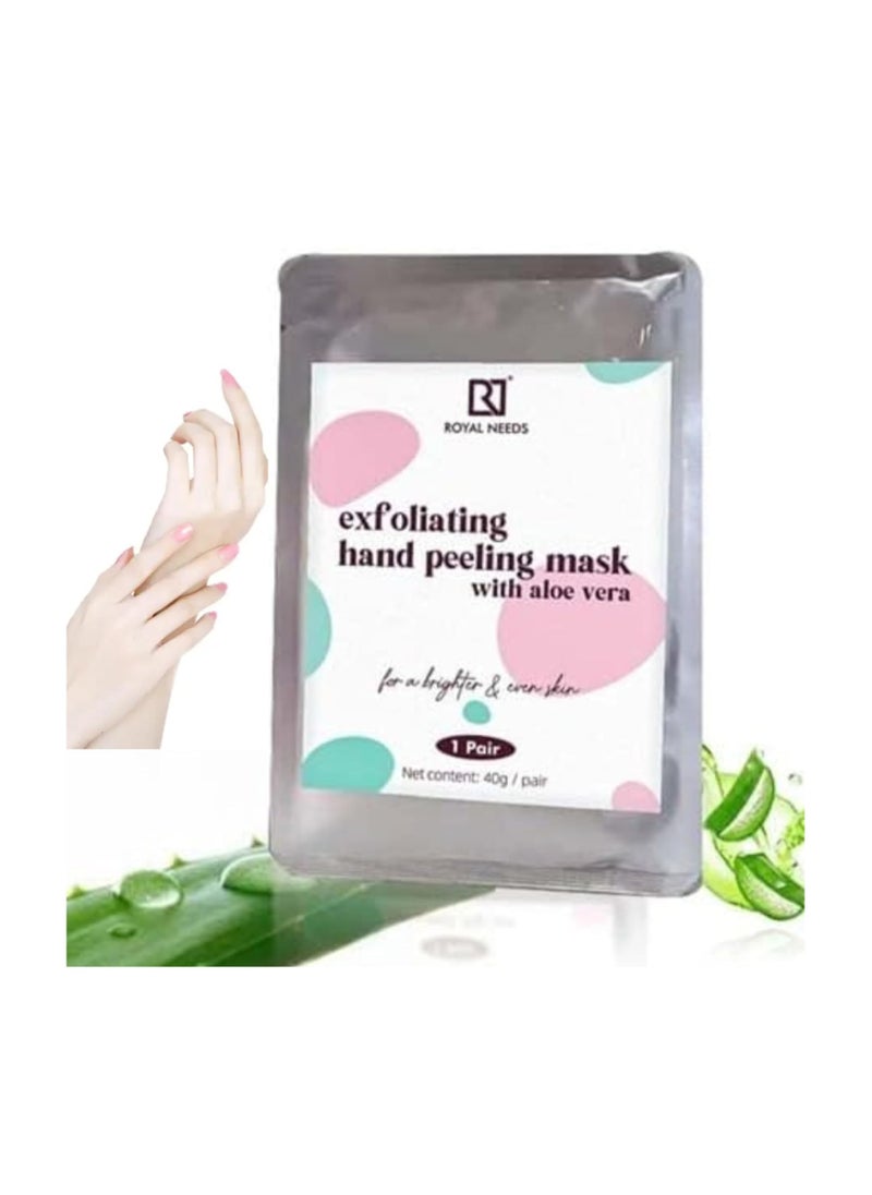 ROYAL NEEDS ; YOUR HIGHNESS Hand Peel Mask For Dead Skin Removal With Aloe Vera - 1 Pair | Exfoliating Hand Mask | Manicure Hydrating Mask | Baby Soft,Hands Moisturising Manicure At Home