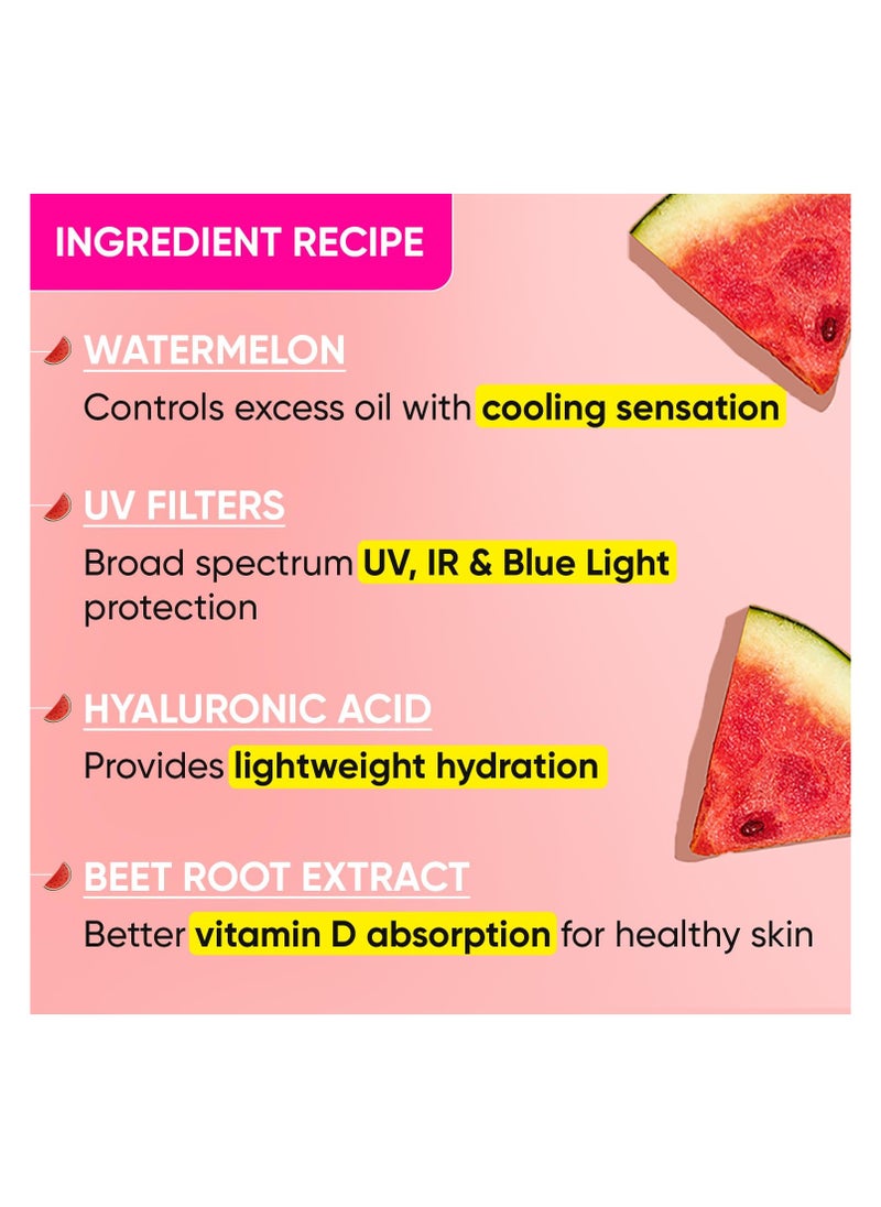 Dot & Key Watermelon Hyaluronic Cooling Sunscreen SPF 50 PA+++| for Oily, Normal & Combination Skin | Boosts Vitamin D Absorption | 50g…