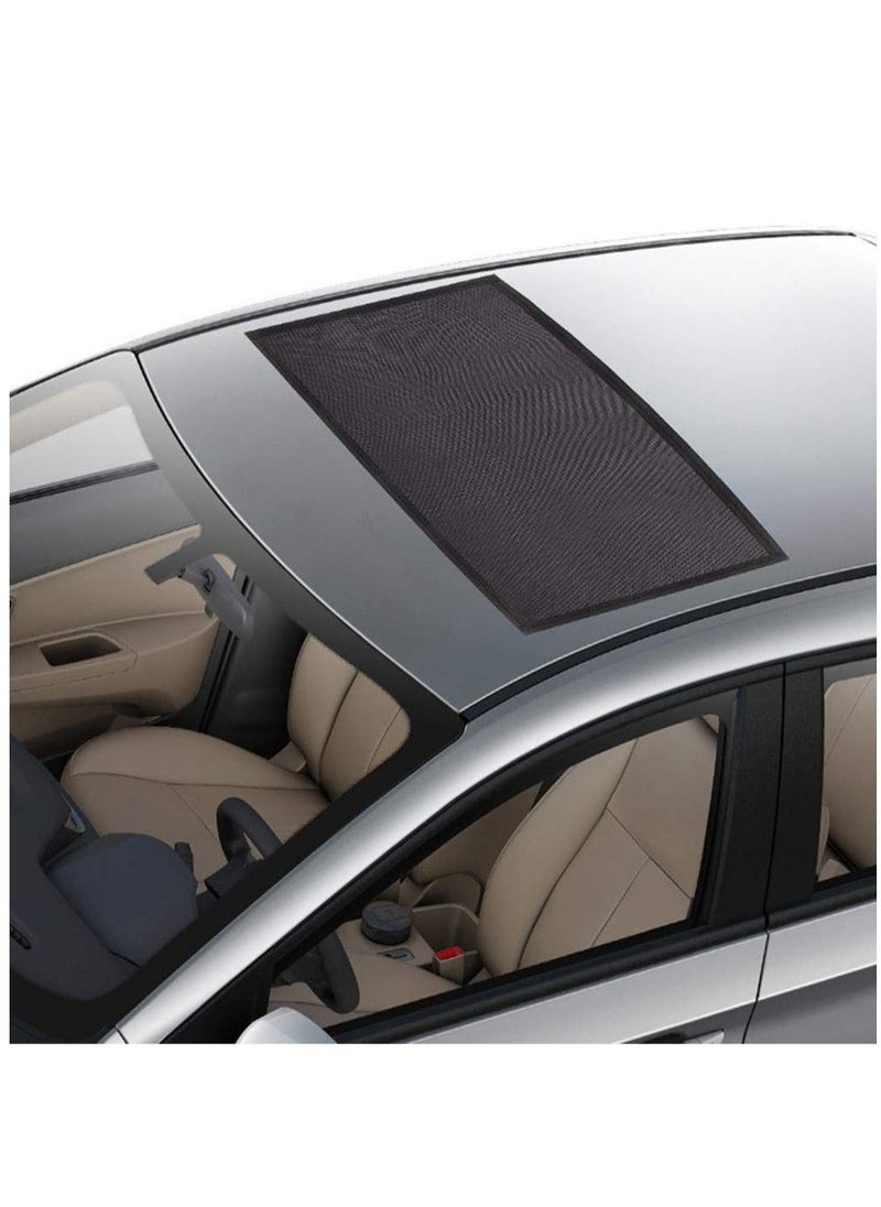 Car Sunroof Sunshade, Sun Shade Magnetic Screen Net, Quick Install, UV Sun Protection Cover, Suitable for Baby Kids Breastfeeding When Parking on Trips (Black)