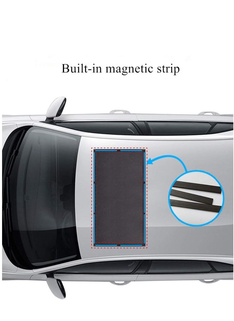 Car Sunroof Sunshade, Sun Shade Magnetic Screen Net, Quick Install, UV Sun Protection Cover, Suitable for Baby Kids Breastfeeding When Parking on Trips (Black)