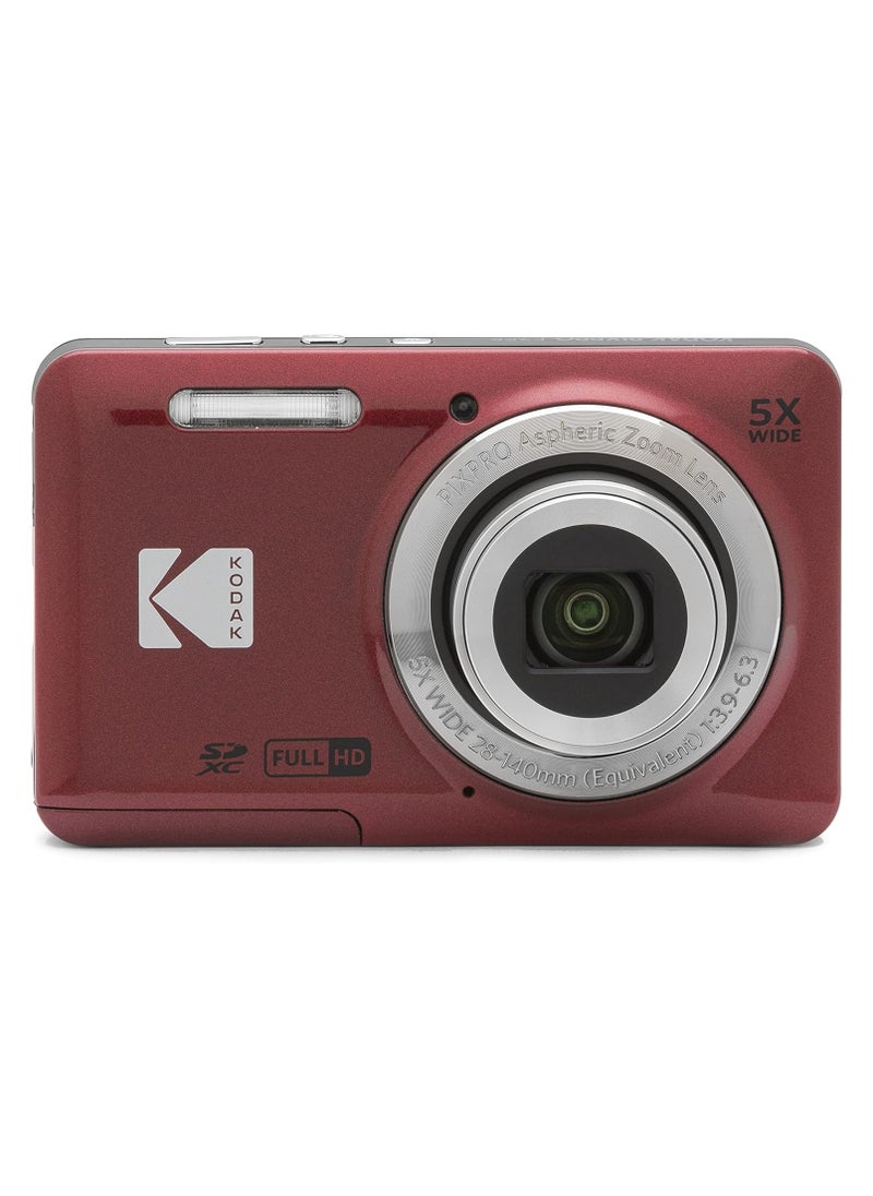 KODAK PIXPRO FZ55-RD 16MP Digital Camera 5X Optical Zoom 28mm Wide Angle 1080P Full HD Video 2.7