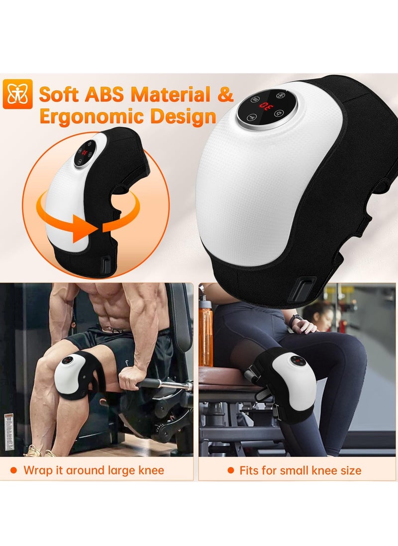 Knee Massager Cordless Knee Massager with Vibration and Infrared Heating Function Red Light Electric Knee Massager 3 Adjustable Vibrations Air Pressure and Heating Modes 5 Levels of Timing