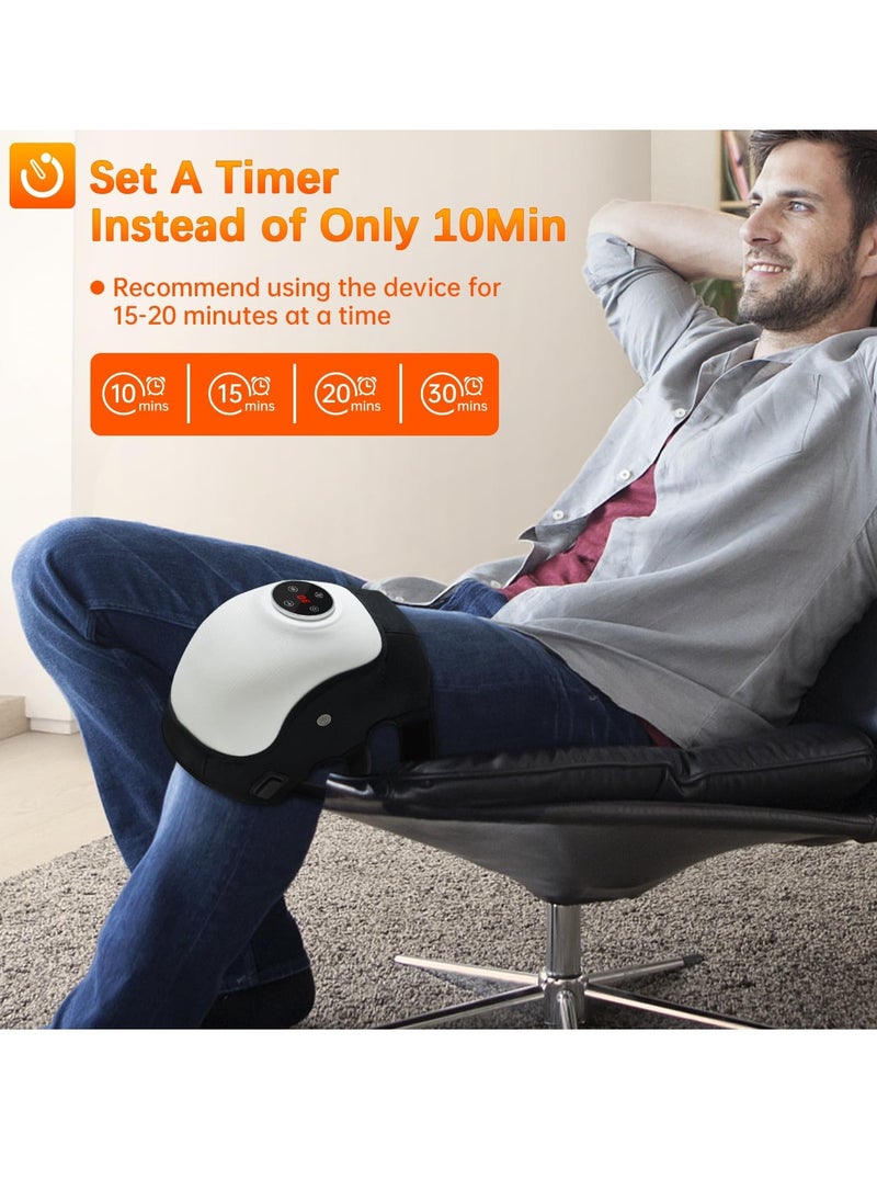 Knee Massager Cordless Knee Massager with Vibration and Infrared Heating Function Red Light Electric Knee Massager 3 Adjustable Vibrations Air Pressure and Heating Modes 5 Levels of Timing