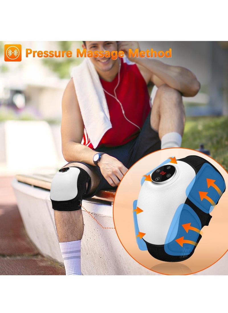 Knee Massager Cordless Knee Massager with Vibration and Infrared Heating Function Red Light Electric Knee Massager 3 Adjustable Vibrations Air Pressure and Heating Modes 5 Levels of Timing