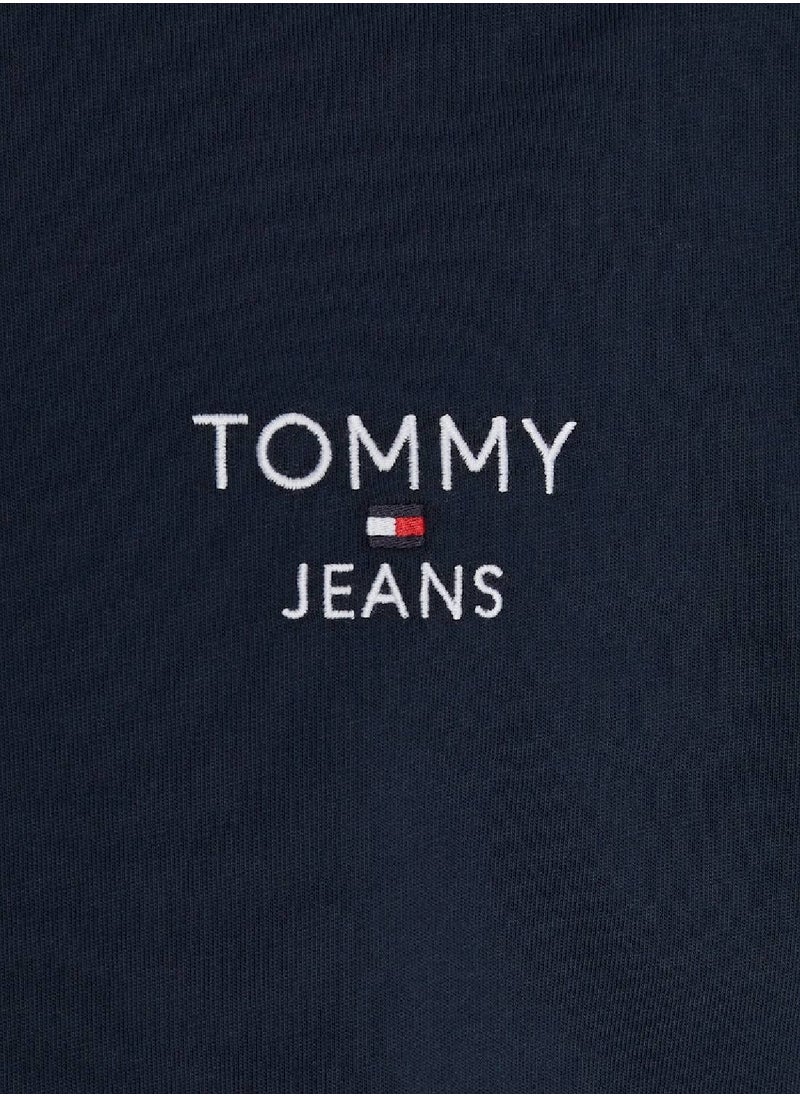 Men's Signature Tonal Logo Embroidery T-Shirt -  Pure cotton, Navy