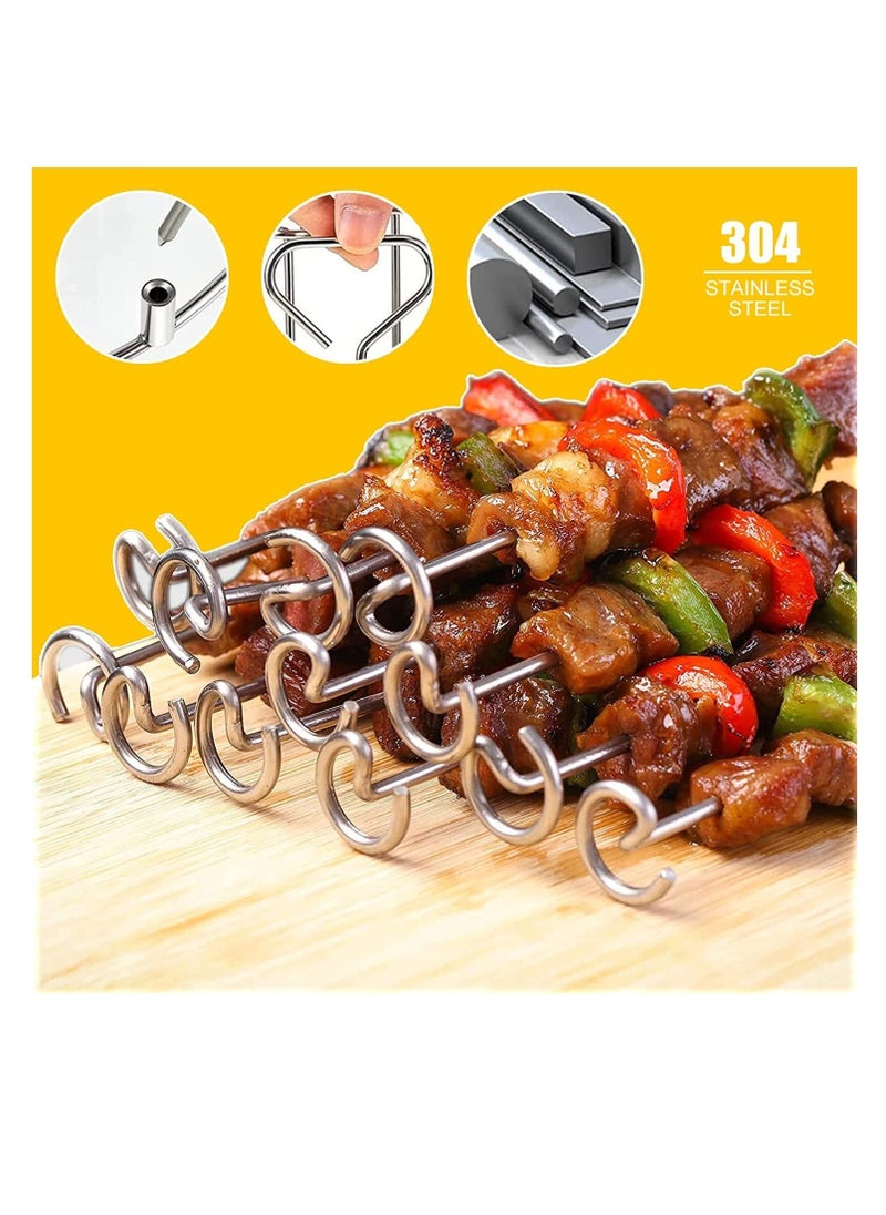 Air Fryer Skewer Rack for Ninja Dual, BBQ Rack with 14 Skewers, 304 Stainless Steel Grilling Rack Air Frye Racks, for Double Basket Air Fryers AF300UK AF400UK and Ninja 7.6L-9.5L