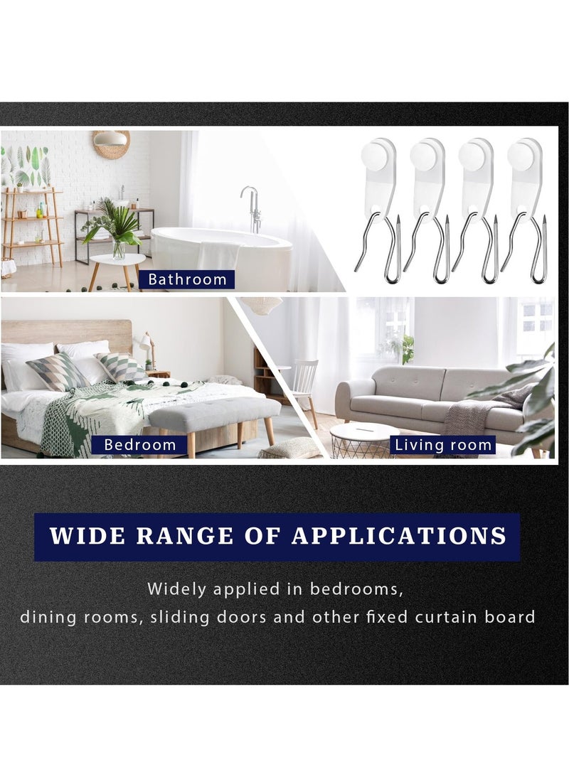 100 Sets of White Traverse Rod Slides Curtain Track Glider Hooks - Drapery Hooks for Traverse Curtain Rods - Plastic and Metal Hooks for Window Curtains
