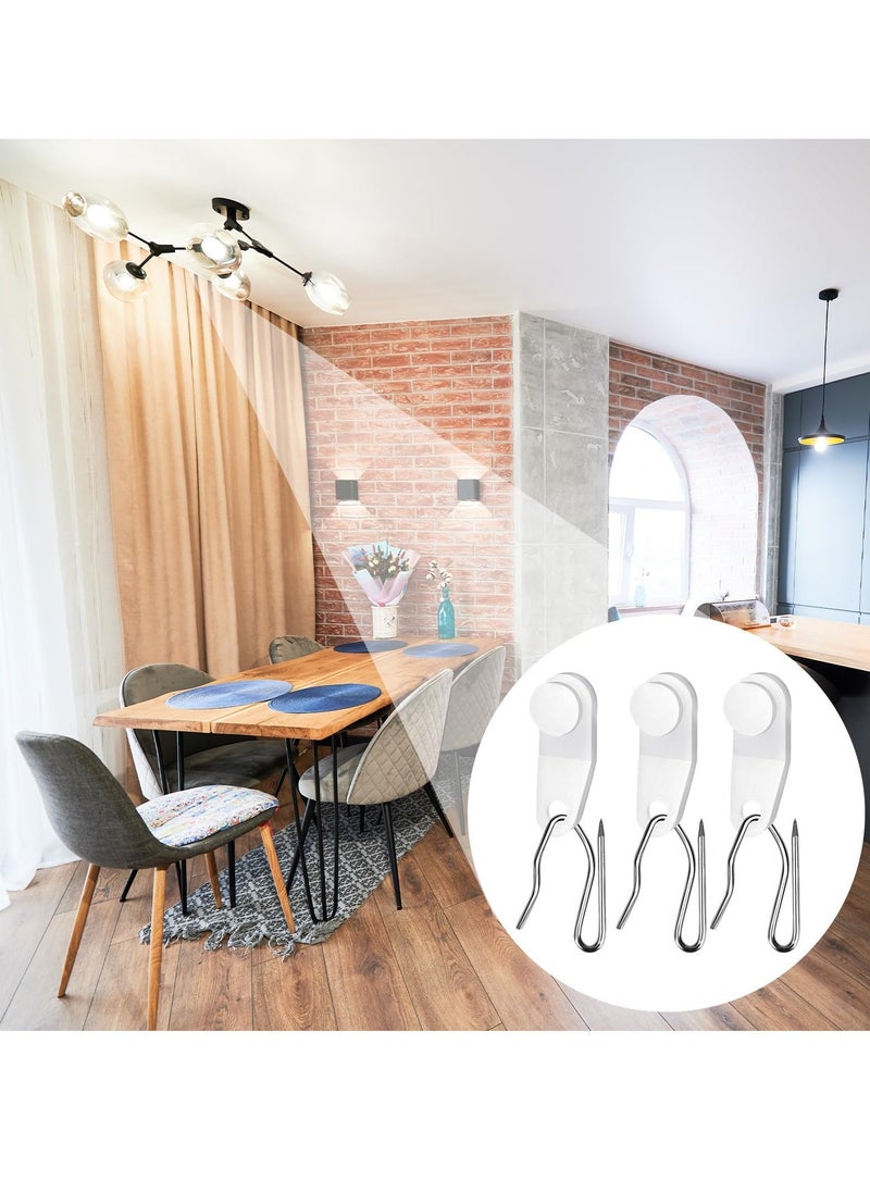 100 Sets of White Traverse Rod Slides Curtain Track Glider Hooks - Drapery Hooks for Traverse Curtain Rods - Plastic and Metal Hooks for Window Curtains