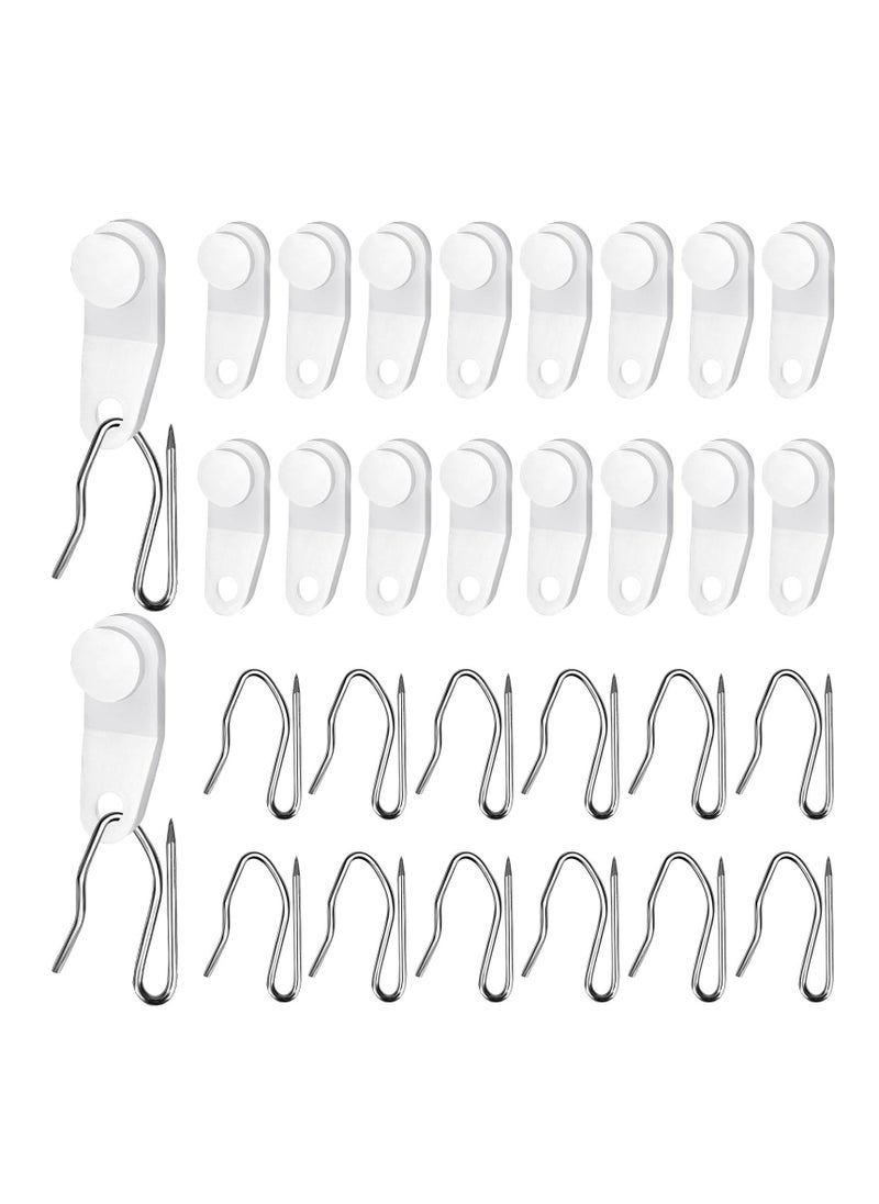 100 Sets of White Traverse Rod Slides Curtain Track Glider Hooks - Drapery Hooks for Traverse Curtain Rods - Plastic and Metal Hooks for Window Curtains