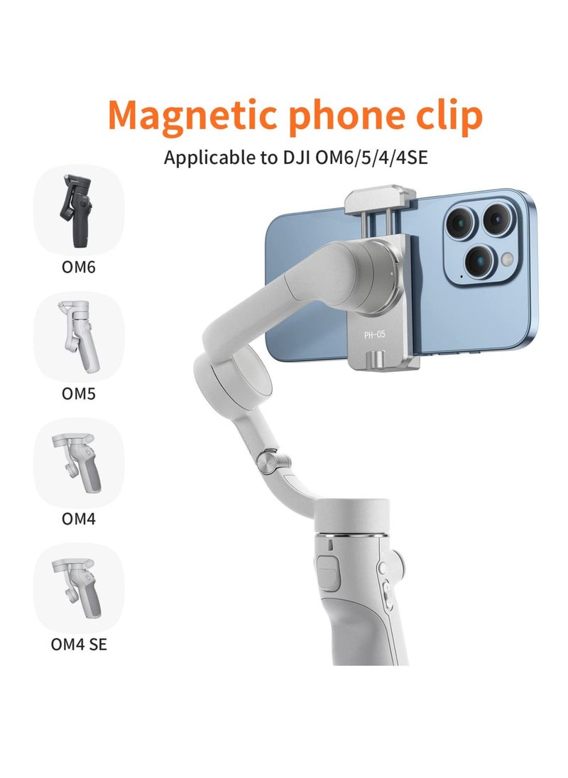 Magnetic Cell Phone Clamp for DJI, DJI Magnetic Ring Holder Clamp, Phone Tripod Mount, Handheld Gimbals Magnetic Ring Holder for DJI OSMO 5/ 4/ 4 SE Accessories