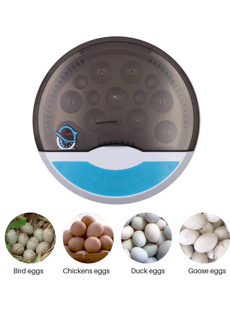 Egg Incubator, with 9 LED Light Egg Candle Tester and Temperature Control Device, One-Key Incubation Mini Home Hatching Equipment, 9 Egg Incubator Breeder for Chicken, Duck, Goose, Bird