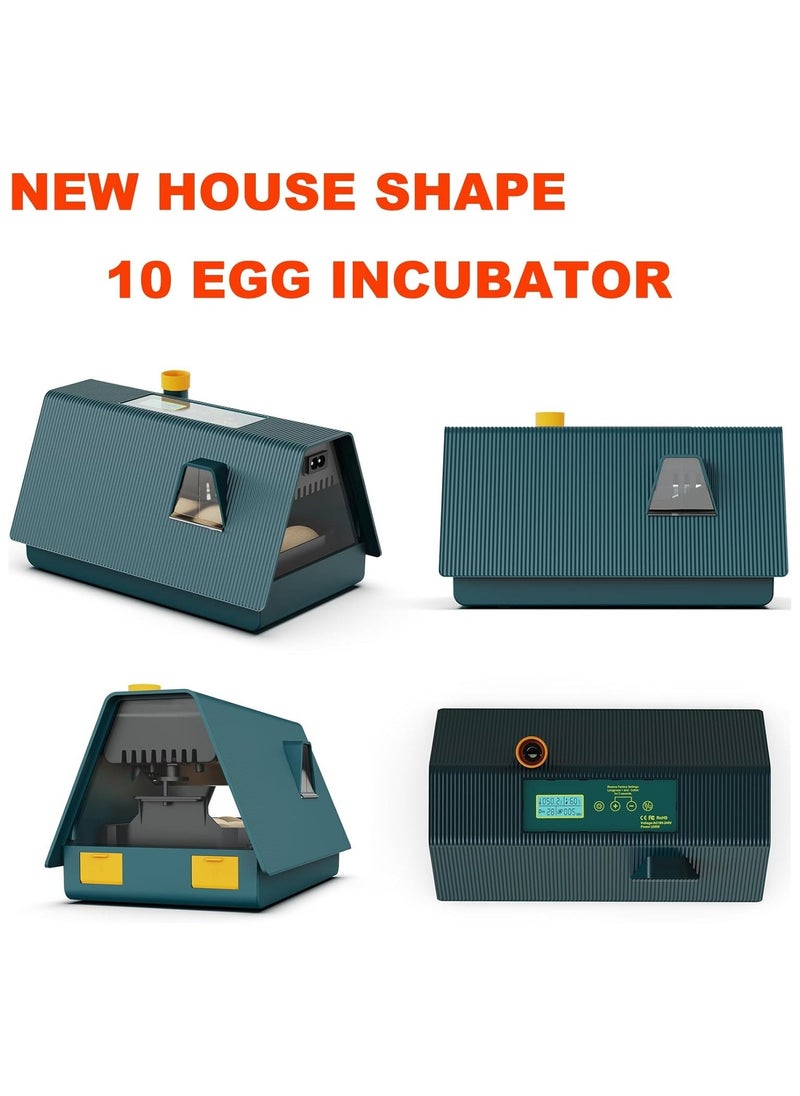 Egg Incubator, Incubators for 10 Hatching Eggs, With Automatic Egg Turning, Humidity and Temperature Control, Come with Egg Candler Incubator for Chicken Eggs Quail Duck, with LED light