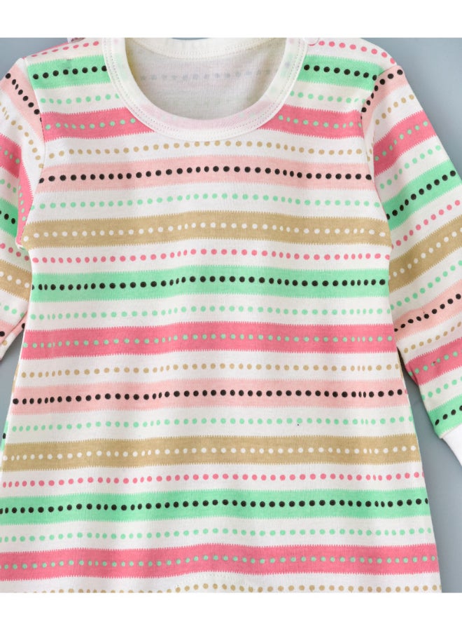 All-Over Stripe Printed Long Sleeve Onesies Multicolour