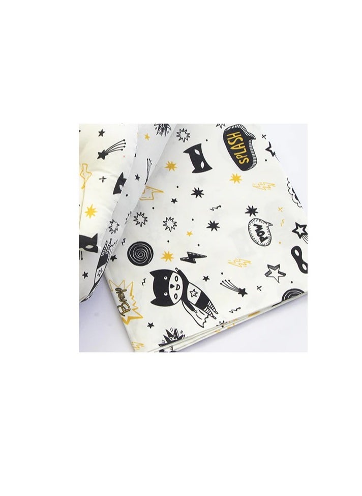 Yellow Doodle Cot Bedsheet Set - Superbaby