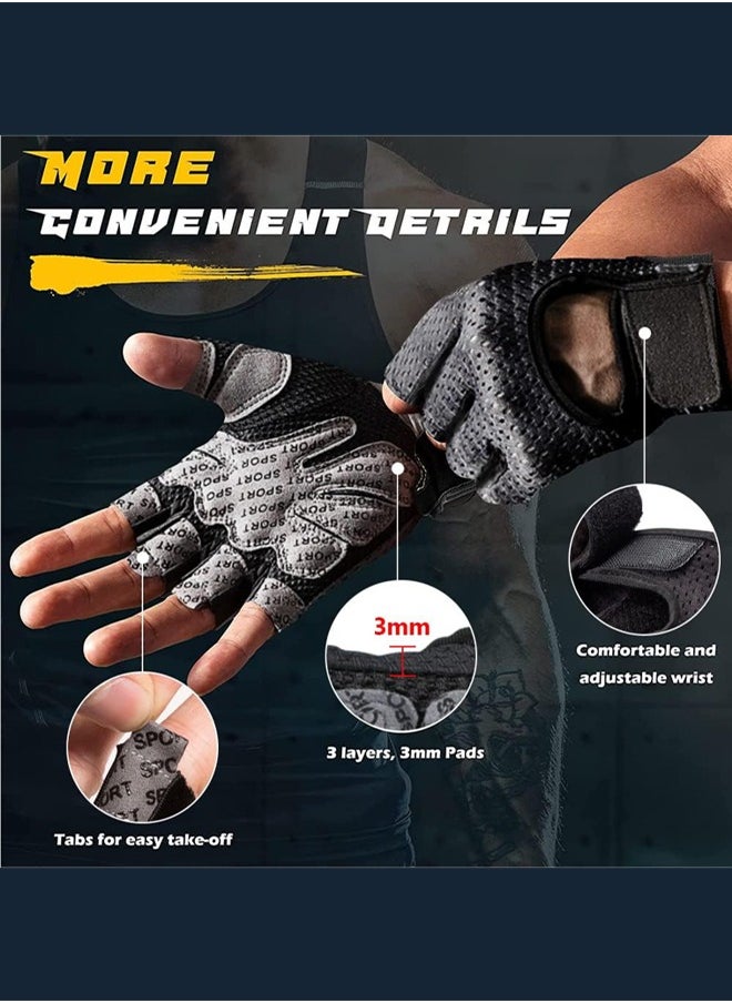 Breathable Sweat-Absorbent Multifunctional Non-Slip Fitness Gloves, Comfortable and Wear-Resistant Velcro Gloves