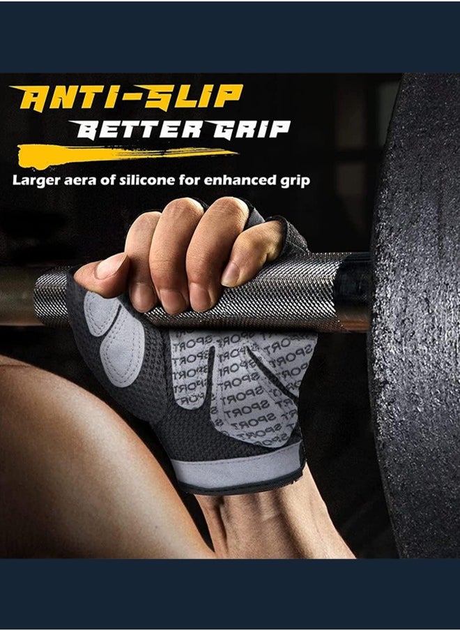 Breathable Sweat-Absorbent Multifunctional Non-Slip Fitness Gloves, Comfortable and Wear-Resistant Velcro Gloves