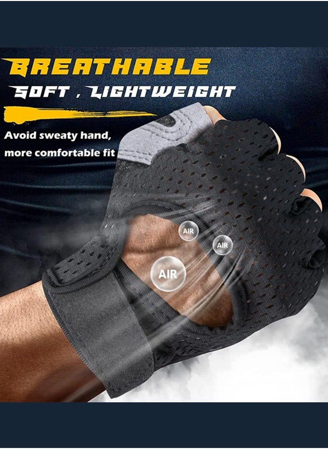 Breathable Sweat-Absorbent Multifunctional Non-Slip Fitness Gloves, Comfortable and Wear-Resistant Velcro Gloves